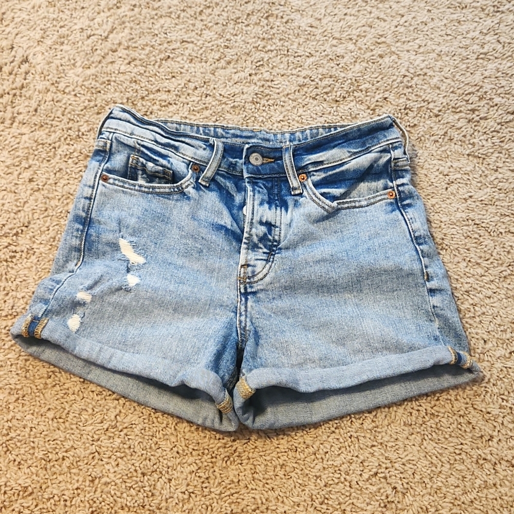 Old Navy O.G Straight Medium Blue Wash Jean Shorts Size 2